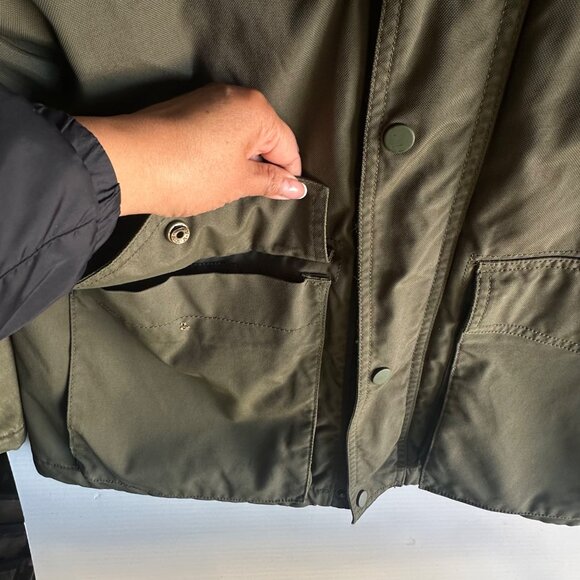 Banana Republic Mens Parka Jacket Olive Green Hooded Size M - Picture 9 of 15